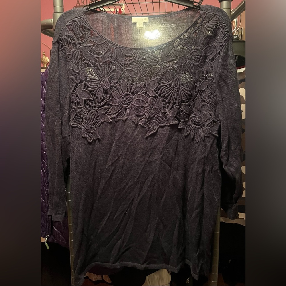 Black Lace Overlay Tunic